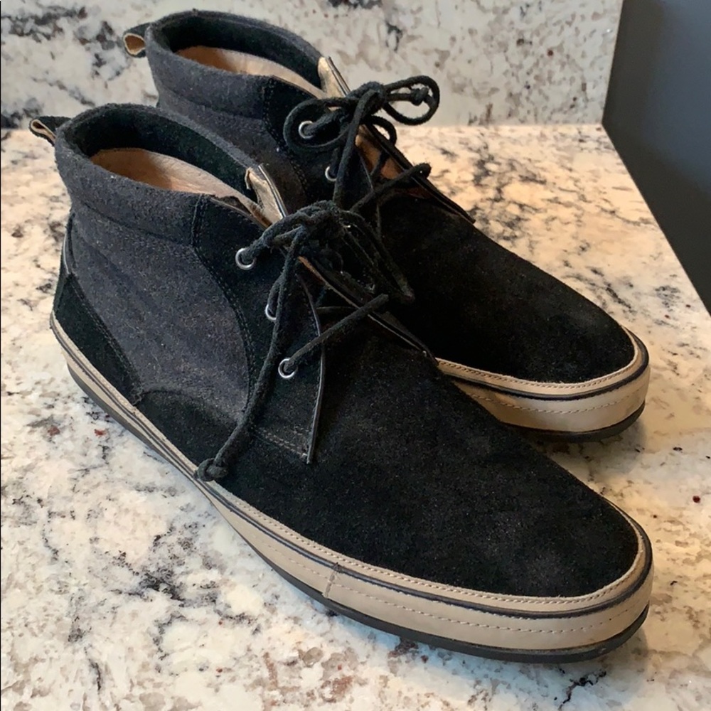 John Varvatos black/grey suede Chukka boots